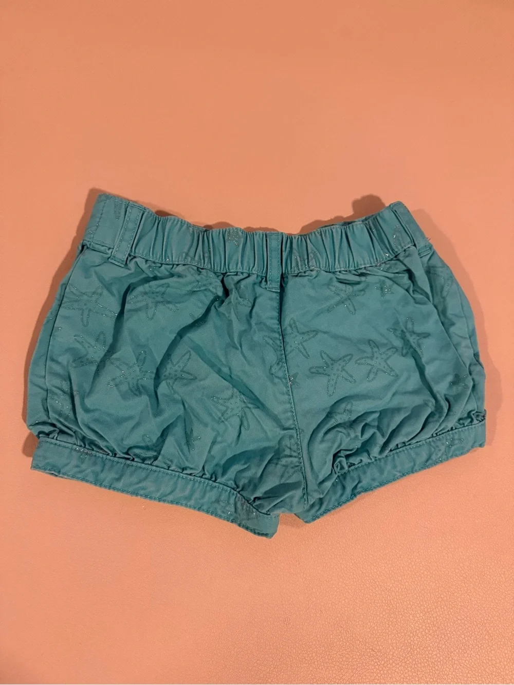 Gymboree Teal Bubble Shorts and Hot Pink Crochet Shorts